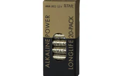 Batterier<Star Trading AAA-Batterier 20-Pack 1,5V Power Alkaline Longlife