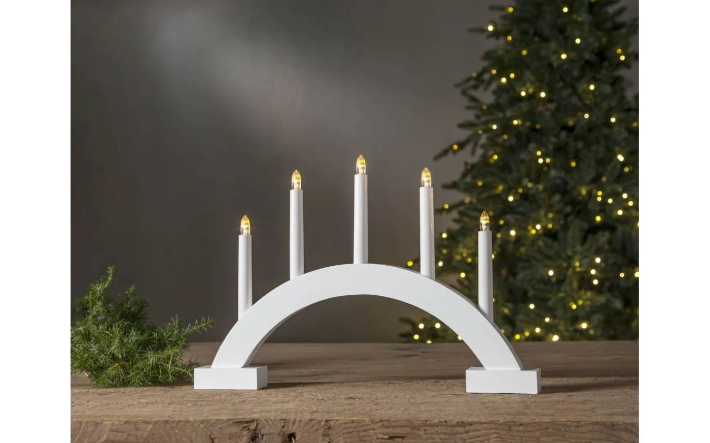 Star Trading Abbe Batteridriven Adventsljusstake 32cm Vit* Visa Alla Adventsljusstakar|Adventsljusstakar 31-60 Cm