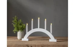 Star Trading Abbe Batteridriven Adventsljusstake 32cm Vit* Visa Alla Adventsljusstakar|Adventsljusstakar 31-60 Cm