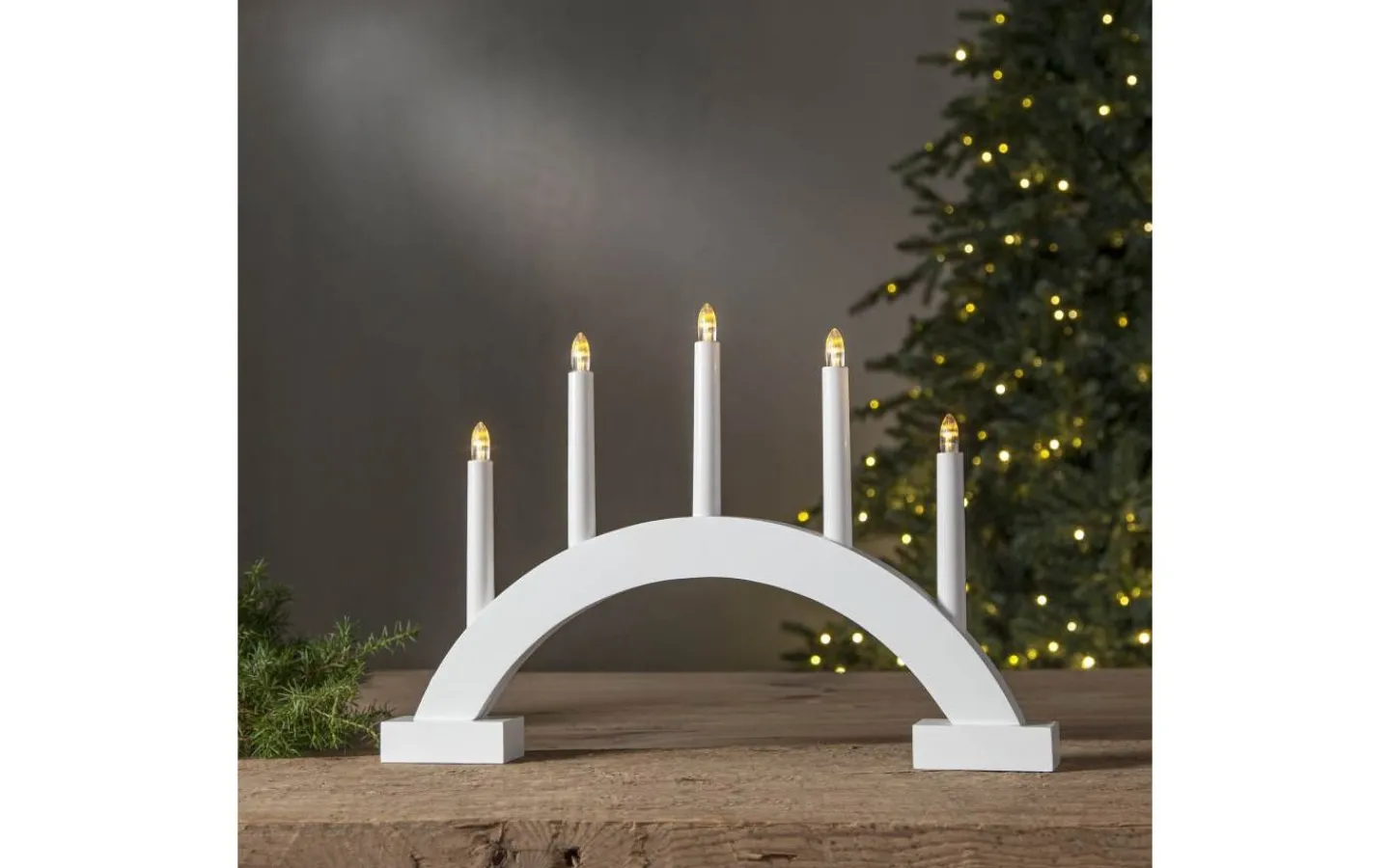 Star Trading Abbe Batteridriven Adventsljusstake 32cm Vit* Visa Alla Adventsljusstakar|Adventsljusstakar 31-60 Cm