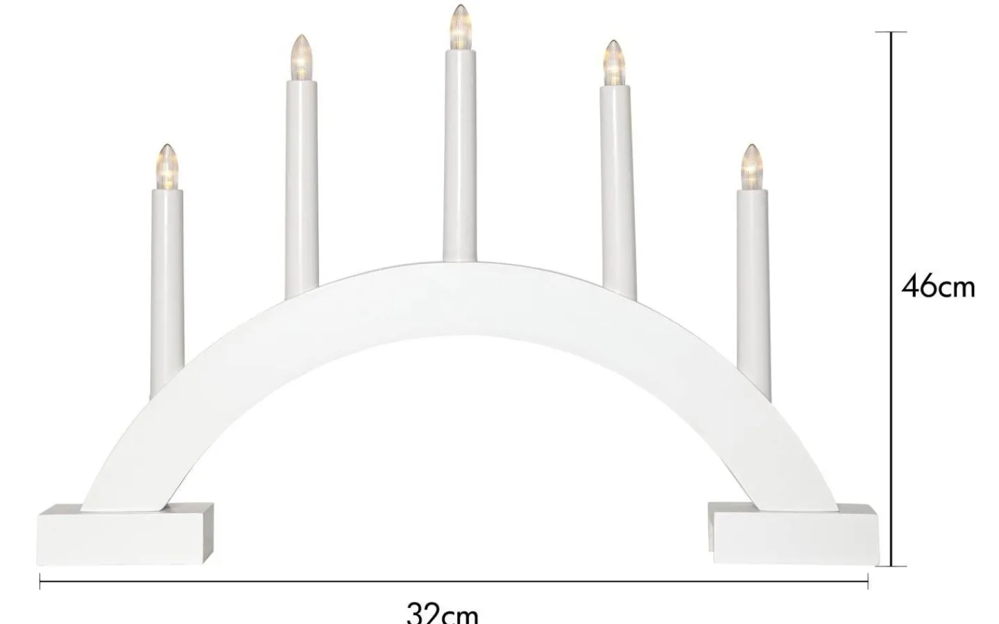 Star Trading Abbe Batteridriven Adventsljusstake 32cm Vit* Visa Alla Adventsljusstakar|Adventsljusstakar 31-60 Cm