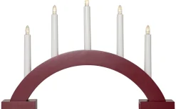 Abbe Batteridriven Adventsljusstake 32cm Röd