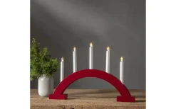 Abbe Batteridriven Adventsljusstake 32cm Röd