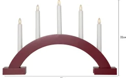 Abbe Batteridriven Adventsljusstake 32cm Röd