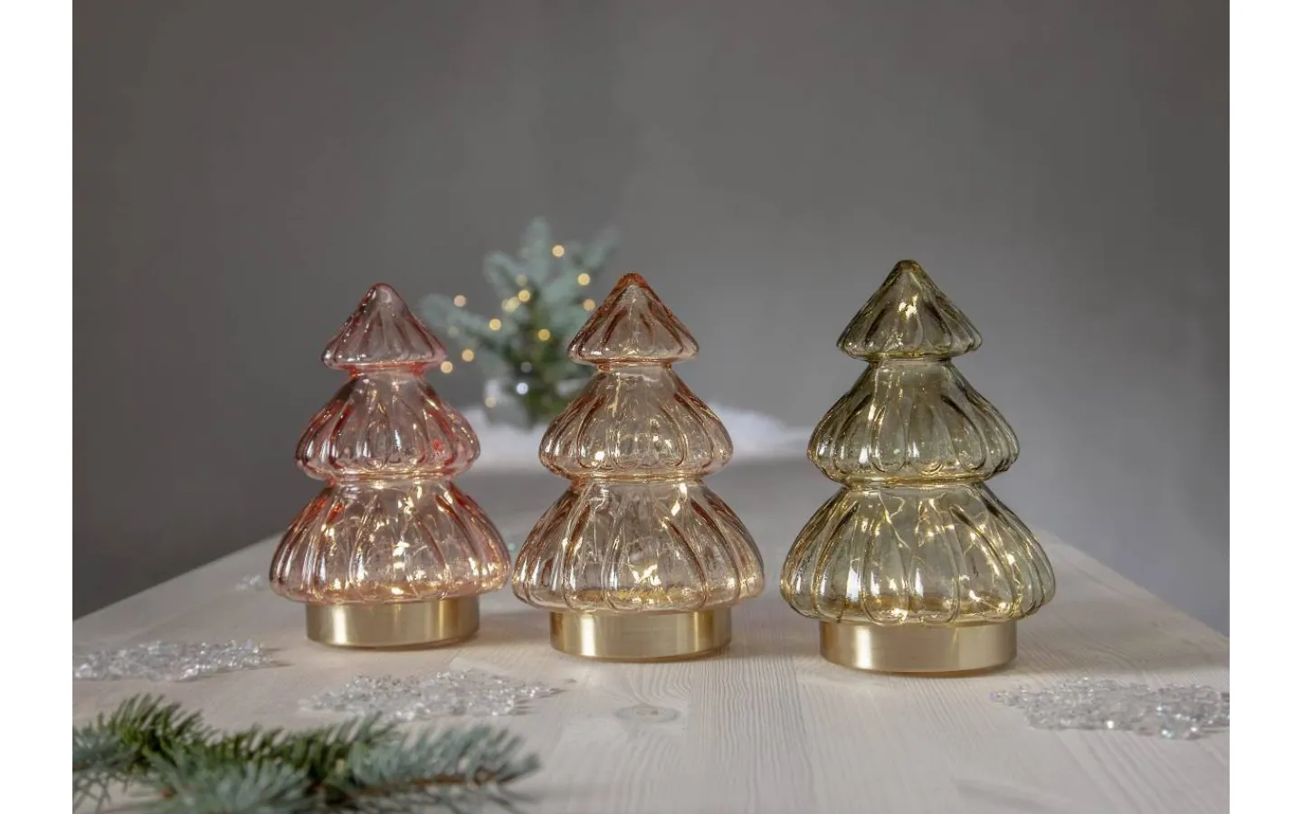 Batteri Julpynt Inomhus<Star Trading Abete Batteridriven Bordsdekoration 18cm Rosa