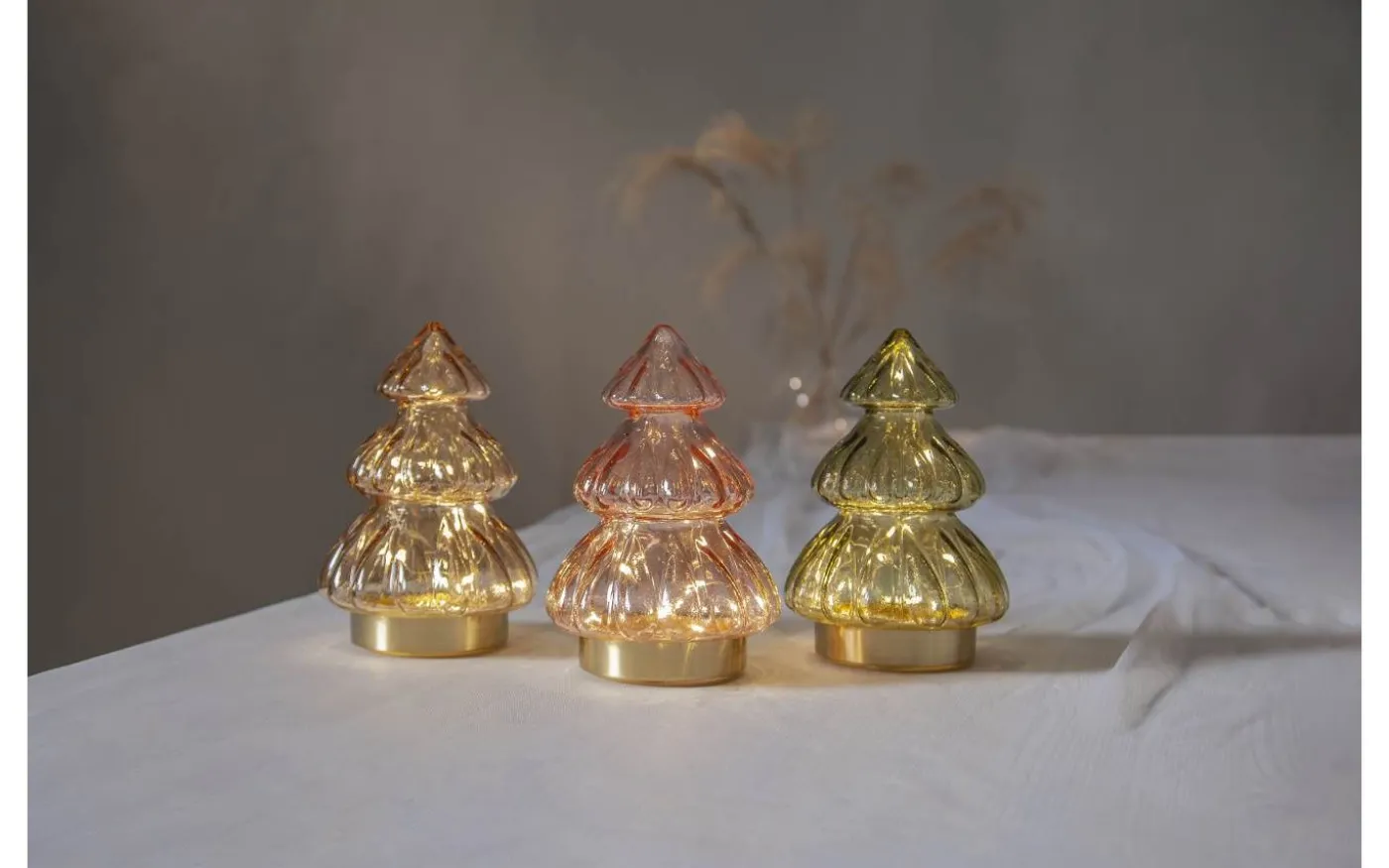 Abete Batteridriven Bordsdekoration 18cm Beige