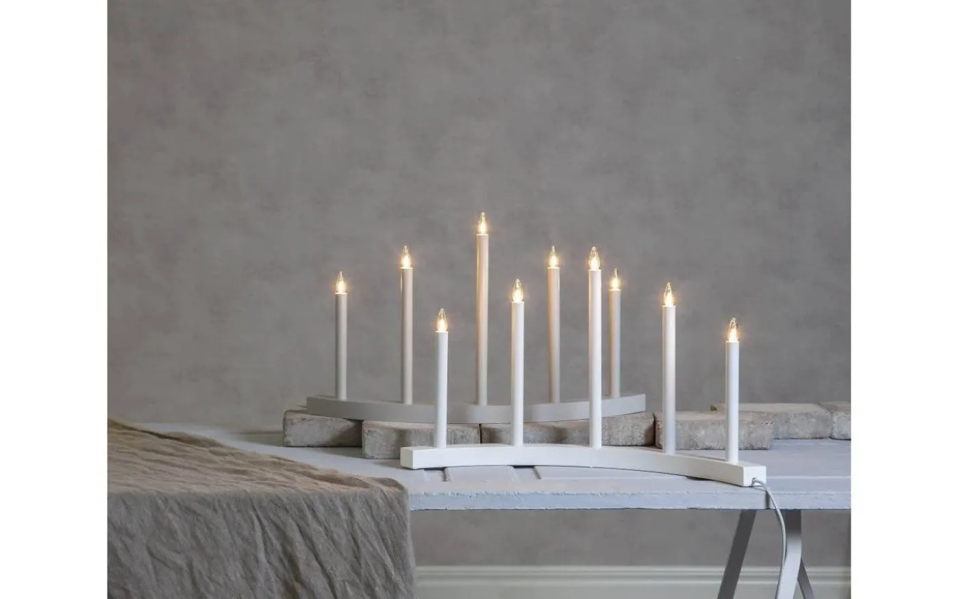 Accent Adventsljusstake 36cm Vit