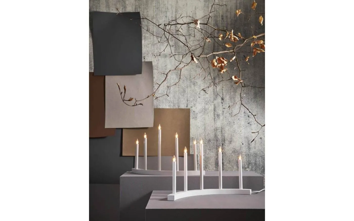 Accent Adventsljusstake 36cm Vit