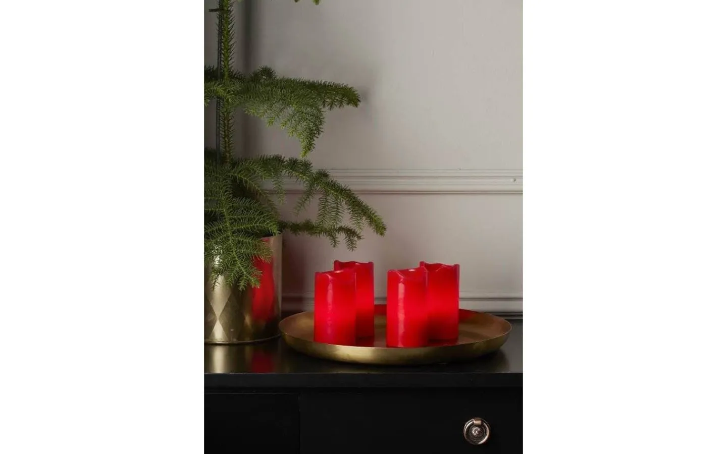 Star Trading Advent Batteridrivna Blockljus m. Fjärrkontroll 4-pack Röd* Blockljus Inomhus|Blockljus Inomhus