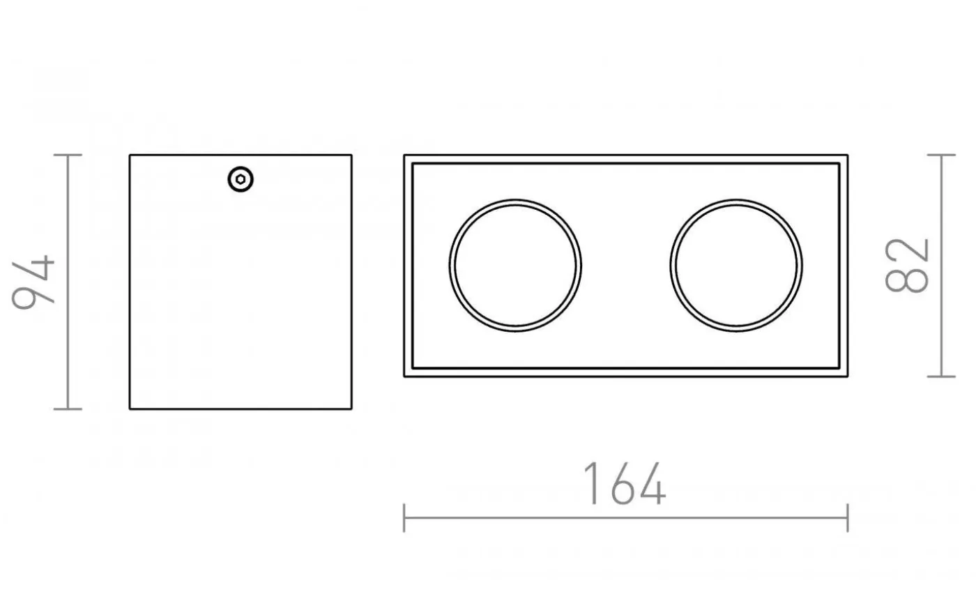 Agate II Takspotlight Borstad aluminium 2xGU10