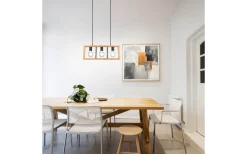 Avlånga Taklampor<Trio Lighting Agra Takpendel 3-delad E27 matt svart/trä