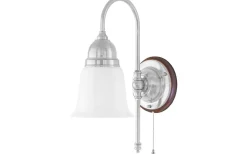 Lampetter<Karlskrona Lampfabrik Ahlström - Förnicklad / Brytare / Brunt fäste