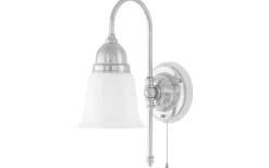 Karlskrona Lampfabrik Ahlström - Förnicklad / Brytare / Vitt fäste* Lampetter