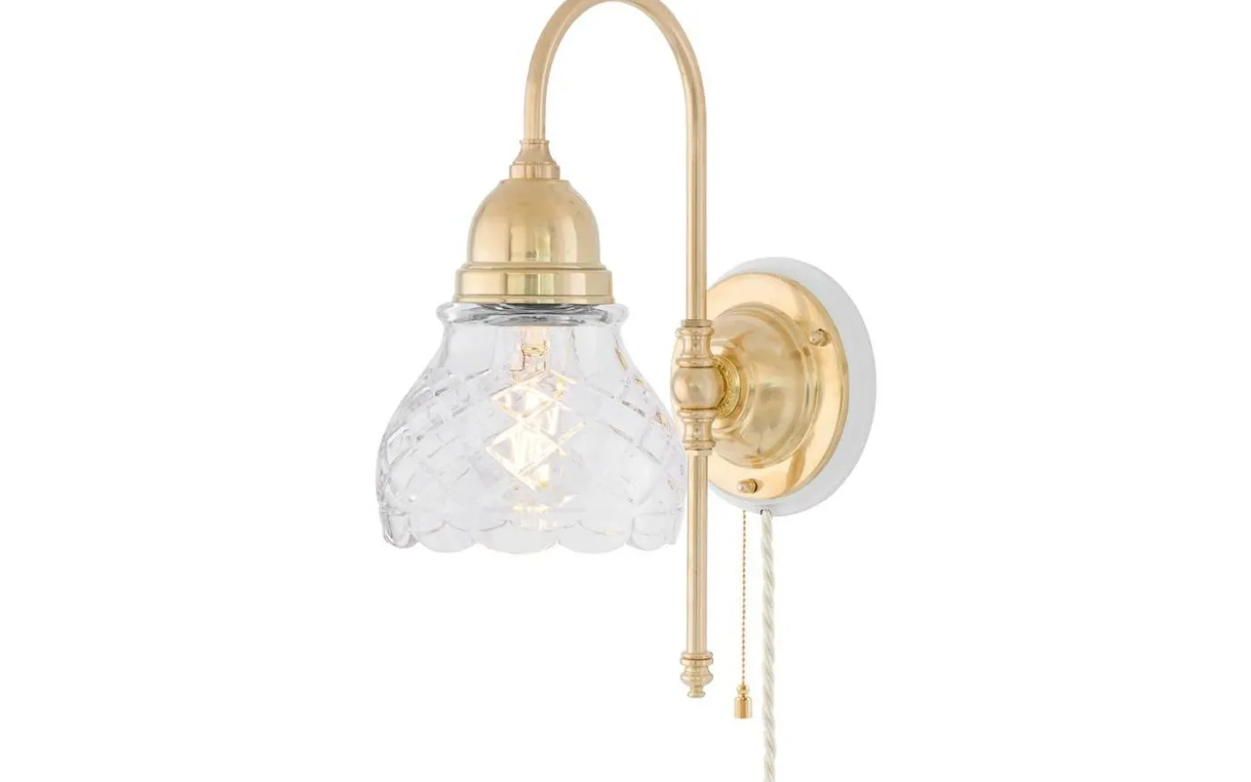 Ahlström - Mässing / Brytare / Vitt fäste