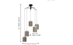 Stora Taklampor Ø70-150 Cm<Eglo Albariza Taklampa 70cm Cappuccino/Guld