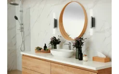 Eglo Alcudia Vägglampa 42cm LED 3000K 2x5,5W Silver IP44* Badrumslampor Vägg