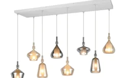 Avlånga Taklampor<Trio Lighting Aldea Takpendel 8 st 115cm E14 bärnsten/förkromad