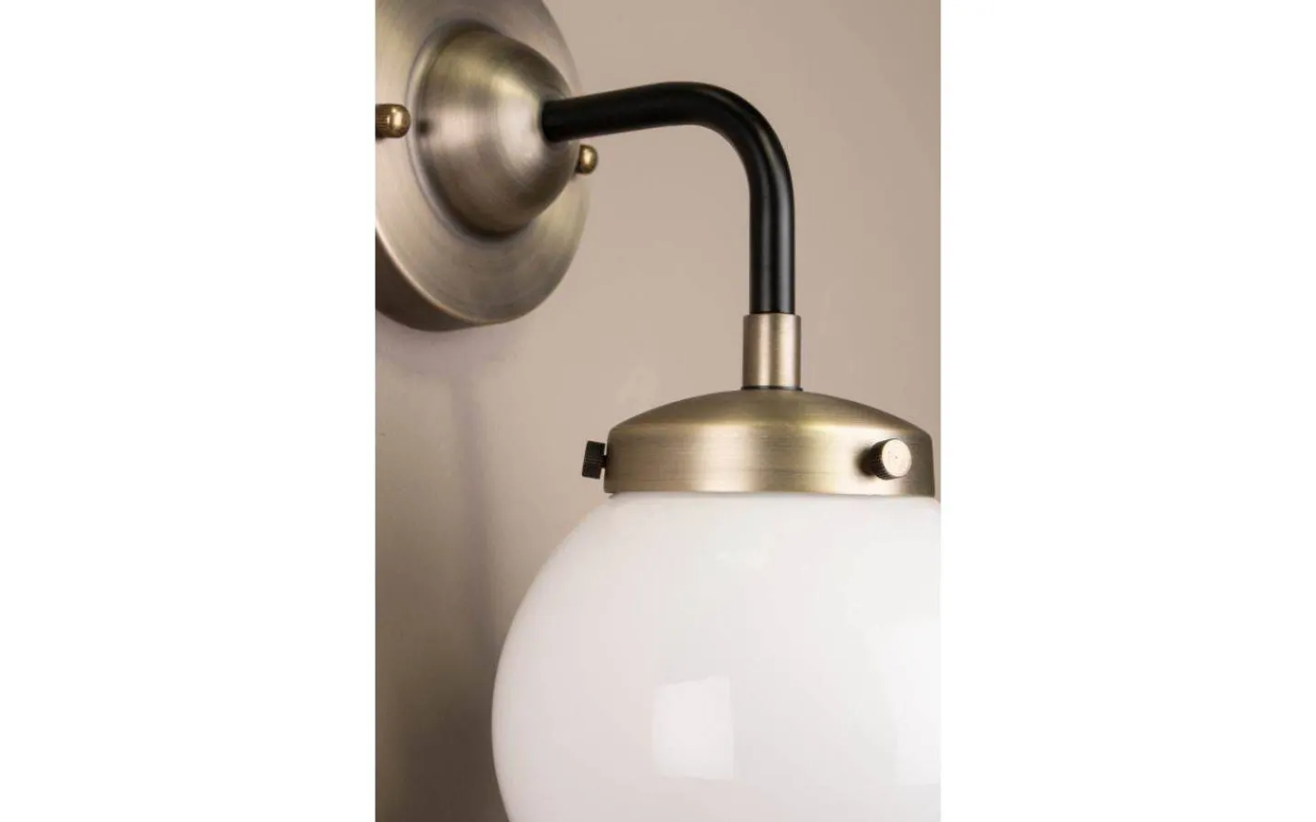 Globen Lighting Alley 1 Vägglampa IP44 30cm E27 Antikmässing/Vit* Badrum|Hall & Trappa