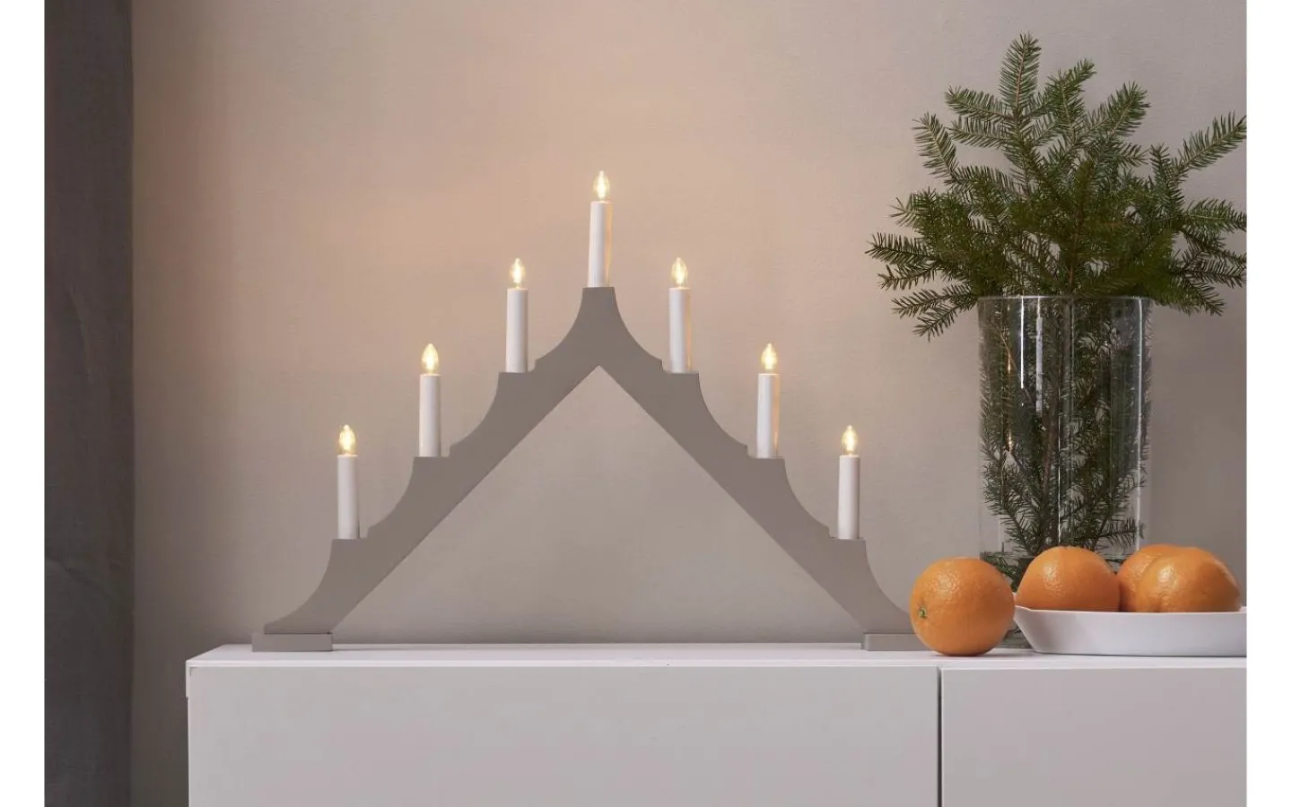 Star Trading Alma Adventsljusstake LED Beige 40cm* Visa Alla Adventsljusstakar|Adventsljusstakar 31-60 Cm