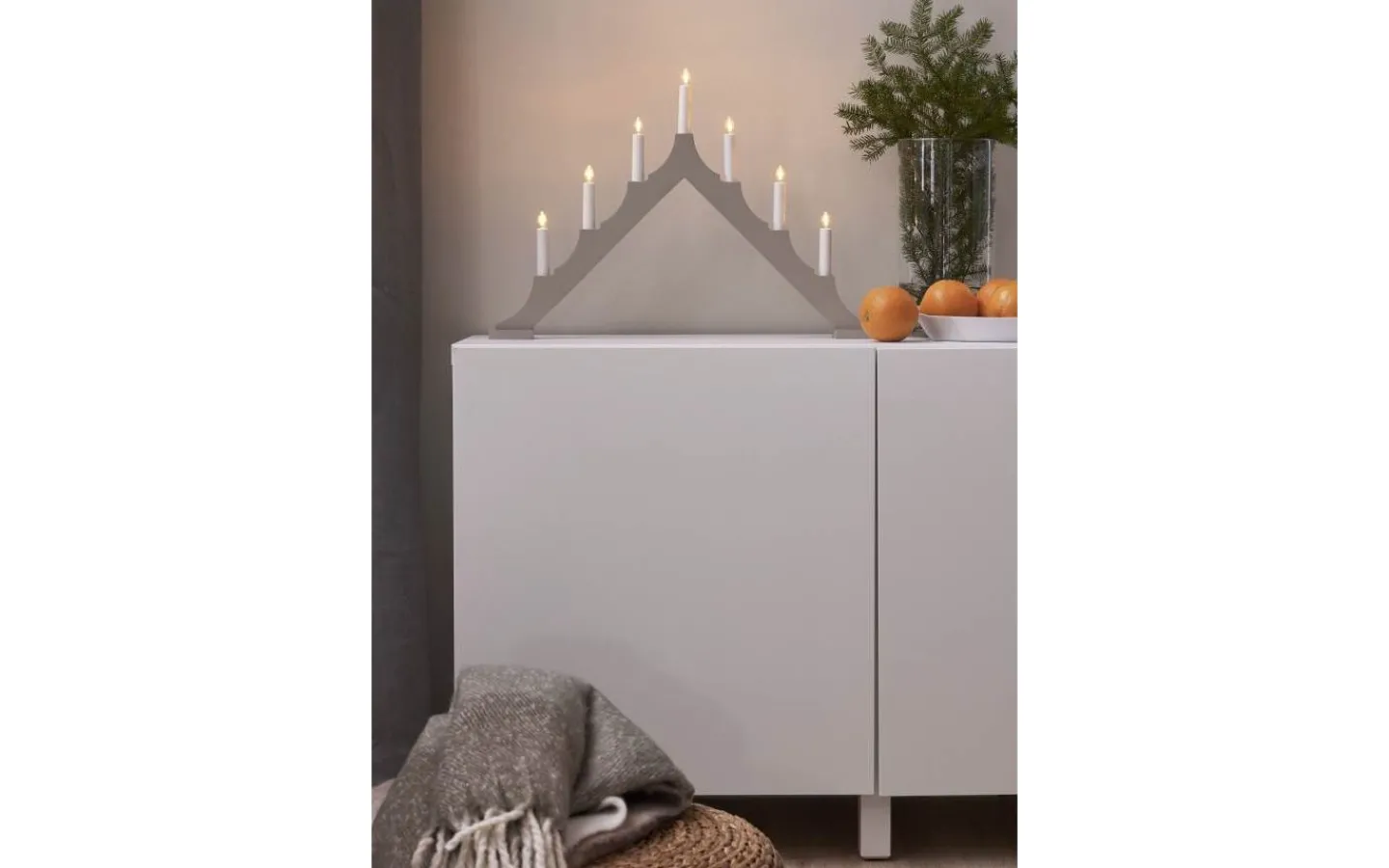 Star Trading Alma Adventsljusstake LED Beige 40cm* Visa Alla Adventsljusstakar|Adventsljusstakar 31-60 Cm