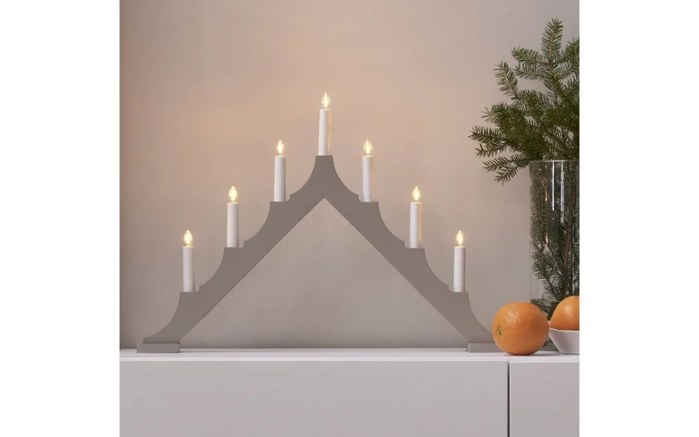 Star Trading Alma Adventsljusstake LED Beige 40cm* Visa Alla Adventsljusstakar|Adventsljusstakar 31-60 Cm