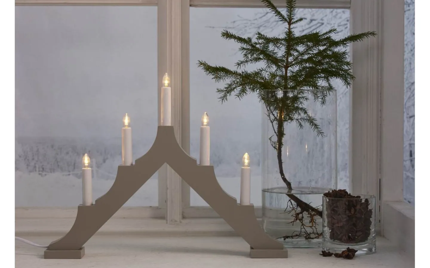 Adventsljusstakar 31-60 Cm<Star Trading Alma Adventsljusstake LED Beige 34cm