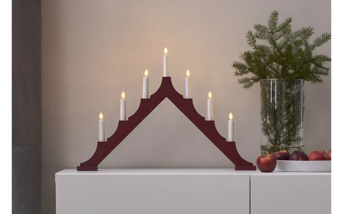 Star Trading Alma Adventsljusstake LED Röd 40cm* Visa Alla Adventsljusstakar|Adventsljusstakar 31-60 Cm