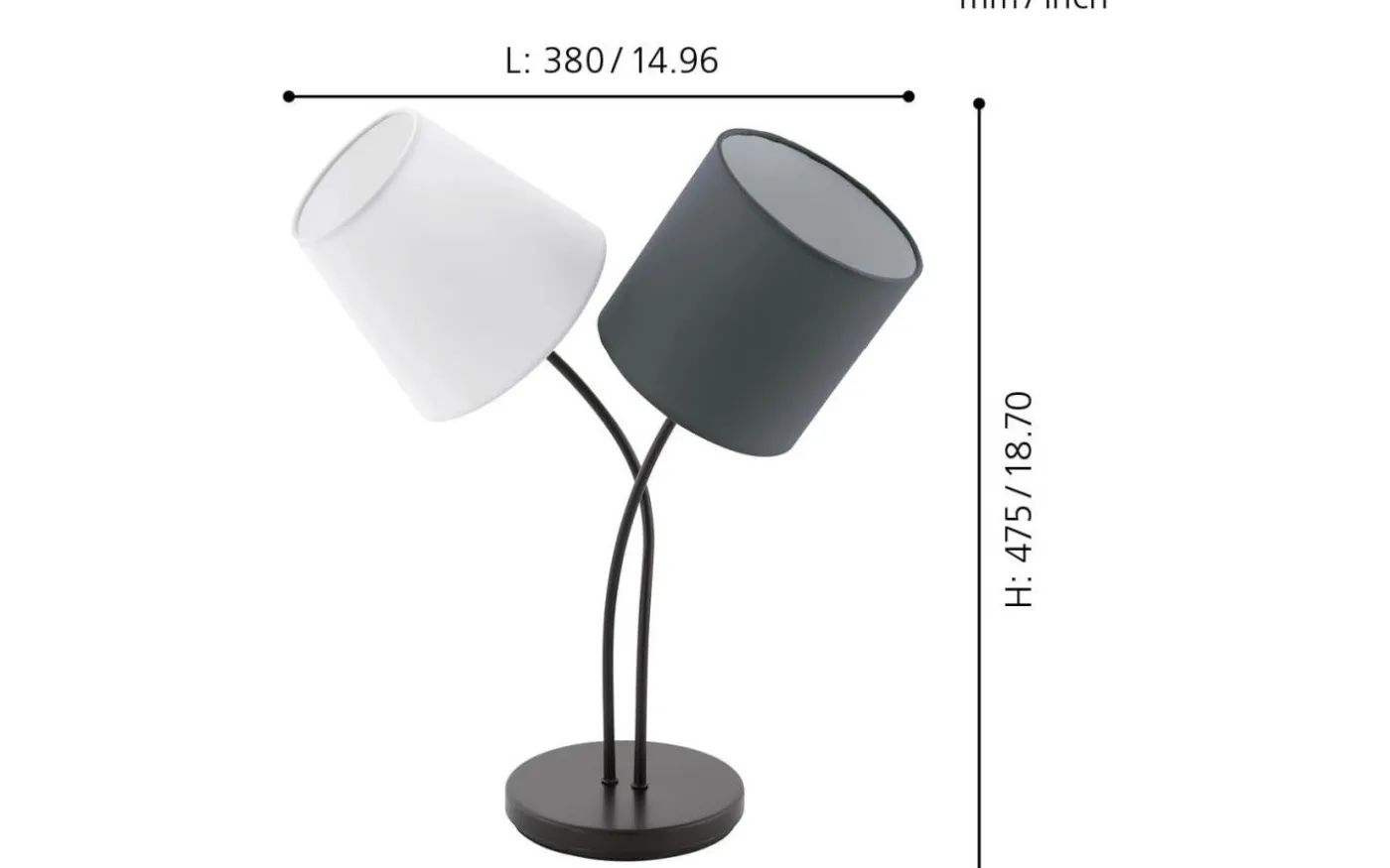 Almeida Bordslampa 48cm Svart
