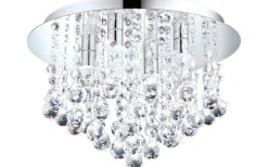 Badrumslampor Tak<Eglo Almonte Kristallplafond 35cm G9 LED 3000K 4x3W Krom IP44