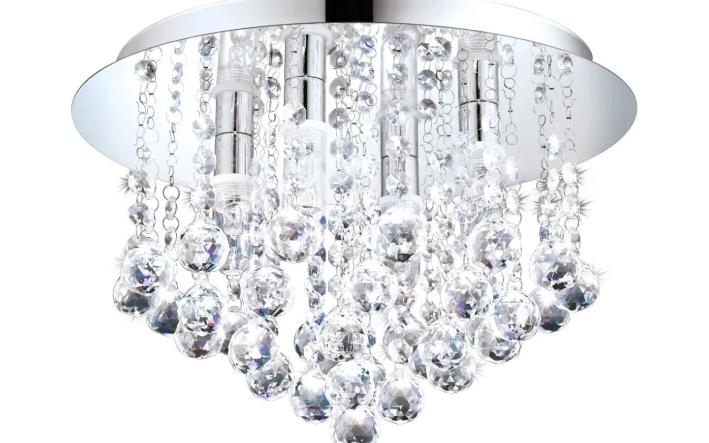 Badrumslampor Tak<Eglo Almonte Kristallplafond 35cm G9 LED 3000K 4x3W Krom IP44