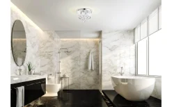 Badrumslampor Tak<Eglo Almonte Kristallplafond 35cm G9 LED 3000K 4x3W Krom IP44