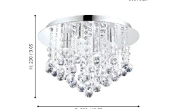 Badrumslampor Tak<Eglo Almonte Kristallplafond 35cm G9 LED 3000K 4x3W Krom IP44