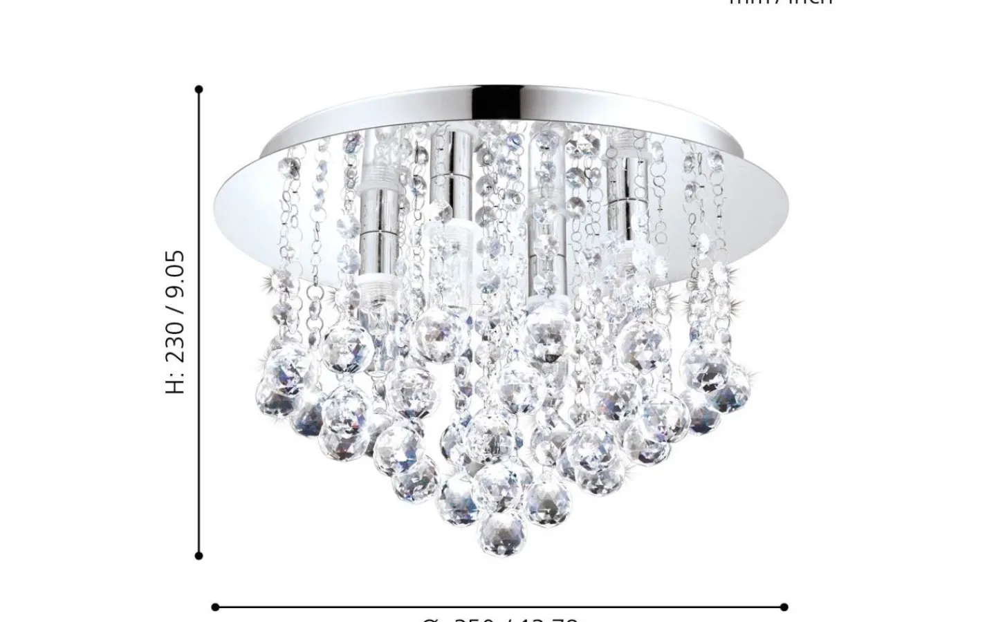 Badrumslampor Tak<Eglo Almonte Kristallplafond 35cm G9 LED 3000K 4x3W Krom IP44