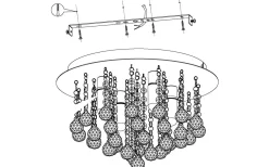Badrumslampor Tak<Eglo Almonte Kristallplafond 35cm G9 LED 3000K 4x3W Krom IP44