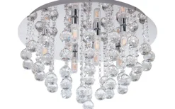 Almonte Kristallplafond 50cm G9 LED 3000K 8x3W Krom IP44