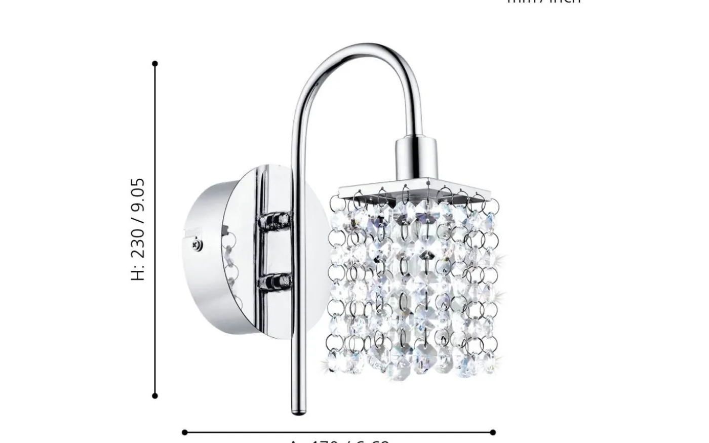 Almonte Vägglampa Kristall G9 LED 3000K 3W Krom IP44