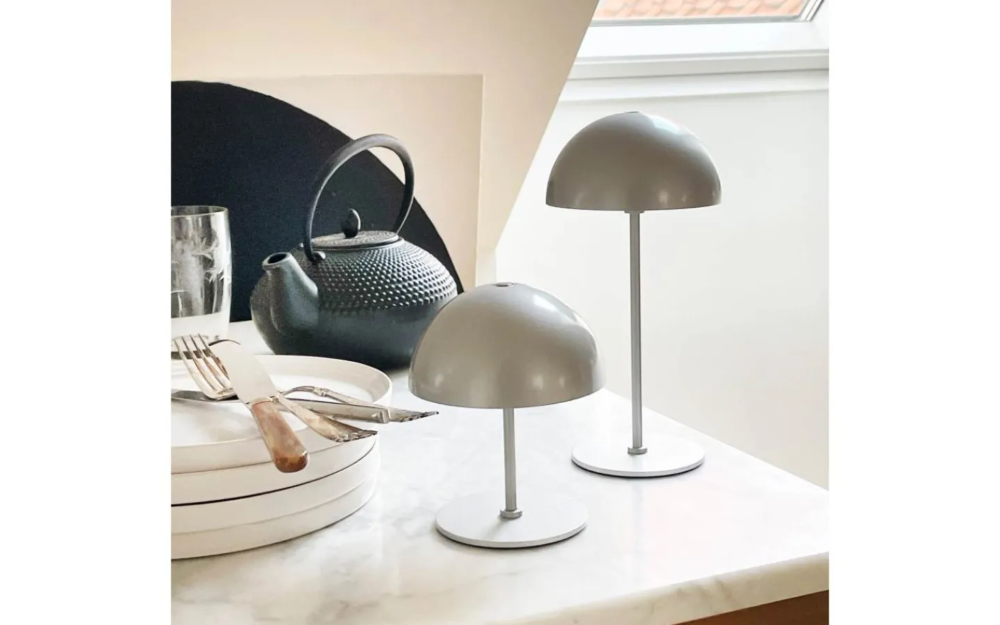 Dyberg Larsen Along Uppladdningsbar Bordslampa 2-Pack Silver* Bordslampor