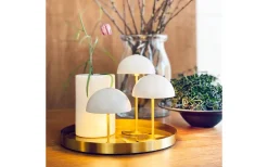 Uppladdningsbara Lampor Inomhus<Dyberg Larsen Along Uppladdningsbar Bordslampa 12/20cm 3 styck + Bricka Beige/Mässing