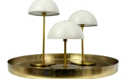 Uppladdningsbara Lampor Inomhus<Dyberg Larsen Along Uppladdningsbar Bordslampa 12/20cm 3 styck + Bricka Beige/Mässing