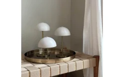 Uppladdningsbara Lampor Inomhus<Dyberg Larsen Along Uppladdningsbar Bordslampa 12/20cm 3 styck + Bricka Beige/Mässing