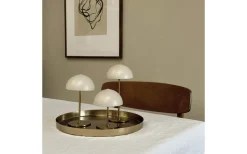 Uppladdningsbara Lampor Inomhus<Dyberg Larsen Along Uppladdningsbar Bordslampa 12/20cm 3 styck + Bricka Beige/Mässing