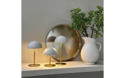 Uppladdningsbara Lampor Inomhus<Dyberg Larsen Along Uppladdningsbar Bordslampa 12/20cm 3 styck + Bricka Beige/Mässing
