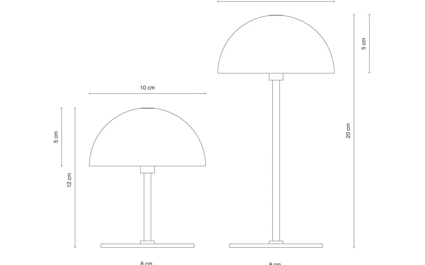 Dyberg Larsen Along Uppladdningsbar Bordslampa 12/20cm 2 styck Beige/Mässing* Uppladdningsbara Lampor Inomhus