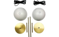 Dyberg Larsen Along Uppladdningsbar Bordslampa 12/20cm 2 styck Beige/Mässing* Uppladdningsbara Lampor Inomhus