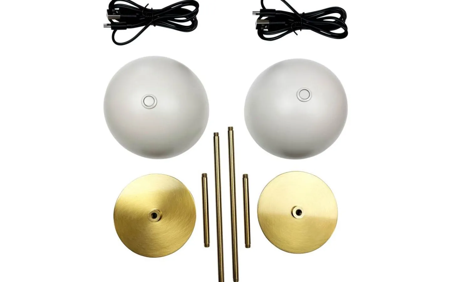 Dyberg Larsen Along Uppladdningsbar Bordslampa 12/20cm 2 styck Beige/Mässing* Uppladdningsbara Lampor Inomhus