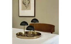 Dyberg Larsen Along Uppladdningsbar Bordslampa 12/20cm 3 styck + Bricka Svart/Mässing* Uppladdningsbara Lampor Inomhus