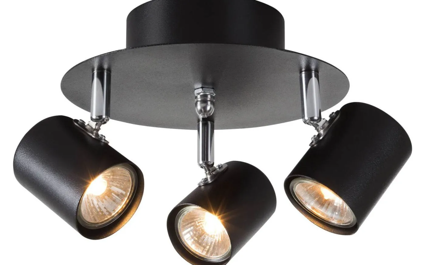 Alpha Takspotlight 20cm 3xGU10 Svart