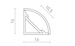 Rendl Aluminiumprofil 1,6x1,6cm Hörn 1m* 12V Led Slinga