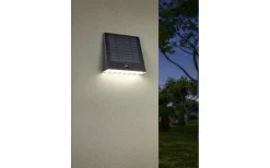 Solcellslampor Vägg|Visa Alla Solcellslampor<Reality Alvorada hybrid solcellsdriven Vägglampa LED svart uppladdningsbar rörelse- och skymningssensor 4000K IP44