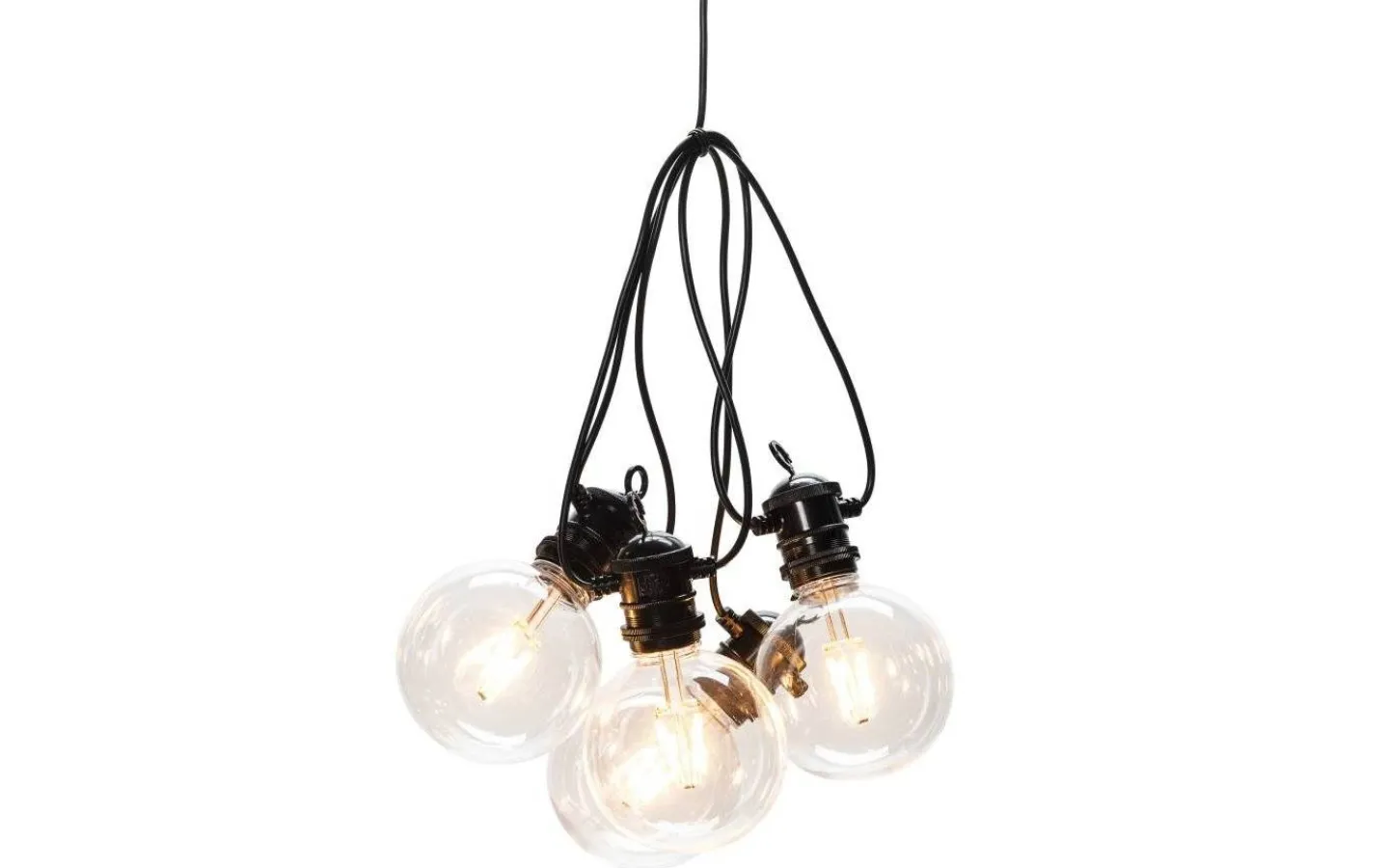 Konstsmide Ambrose Ljusslinga 4,5m 10L Glob Svart/Amber IP44* Partyslingor Utomhus 230V|Partyslingor Utomhus 230V